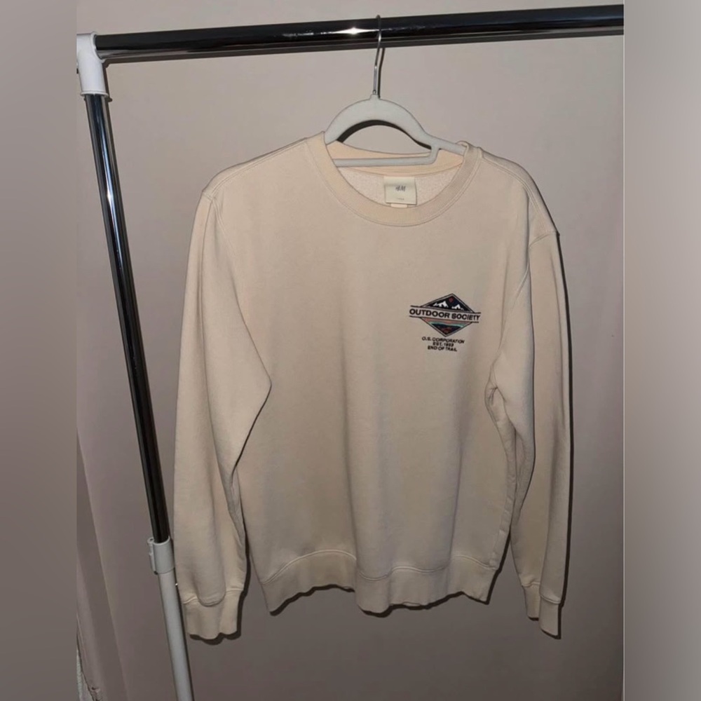 Cream crew neck Sweater - Picture 2 of 4